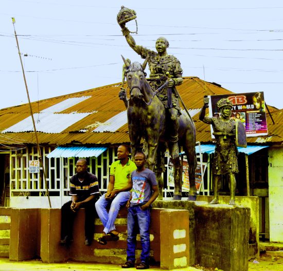 A bronze statue in Benin City