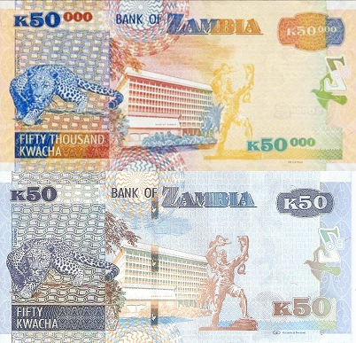 Old and New Zambian Kwacha