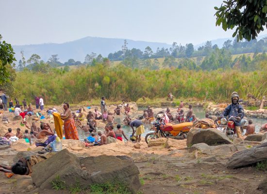 Kitagata Hot Springs in Western Uganda. A regional attraction, believed by locals to have healing properties