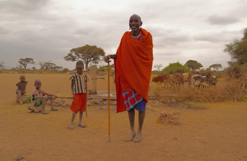 Maasai family in Amboseli