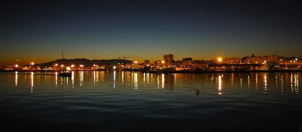 Malaga - waterfront by night