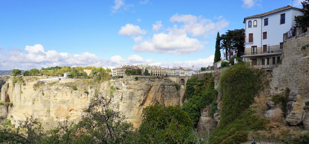 Ronda, Spain - dramatically situated on top of a steep cliff, with the two sides of the town conencted by the Puente Nuevo