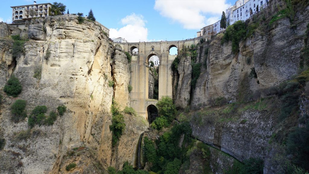 The famous Puente Nuevo of Ronda.  While the town is worth a visit for many reasons, this bridge is the postcard attracttion of Ronda