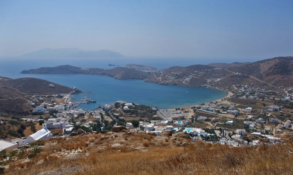 The harbour of Ios, seen from a hill