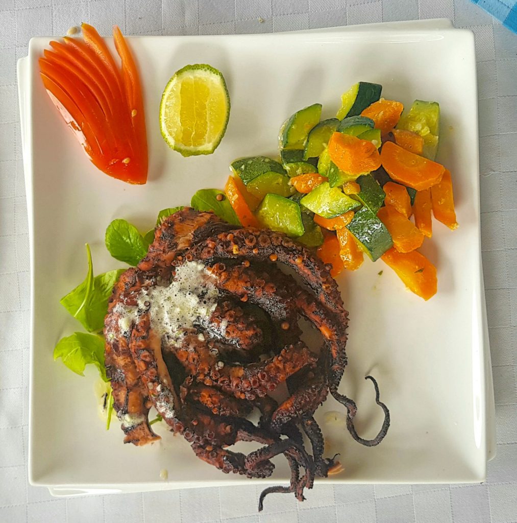 Monsoons - one of the best beach restaurants in Africa! 4 Grilled Octopus at Monsoons Restaurant