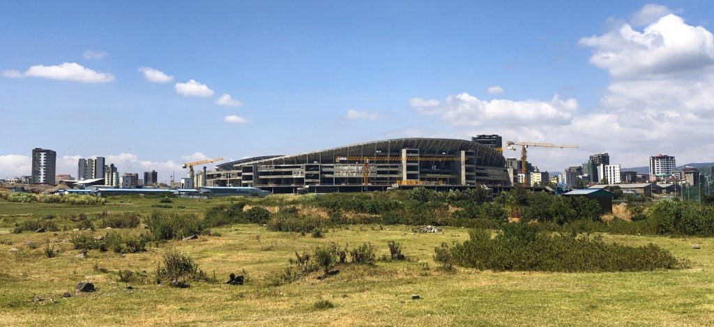 Addis Ababa – The new National Stadium of Ethiopia under construction, near Bole Airport