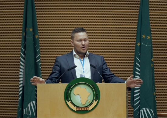 Håvar Bauck speaking at the African Union
