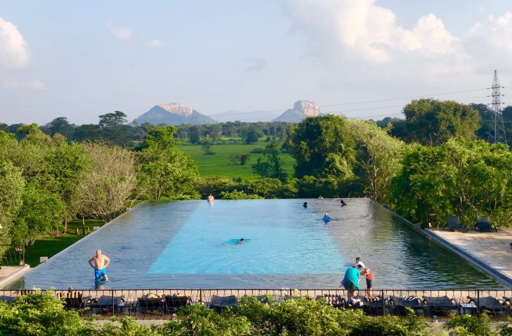 Aliya Resort and Spa - Swimming Pool with the Sigiriya Rock in the Background