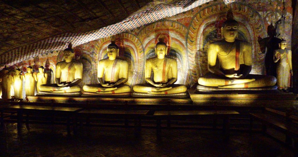 Dambulla - The Rock Temple - 4 Sitting Buddhas