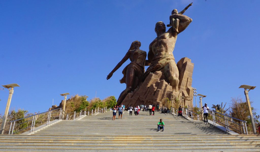 The African Renaissance Monument - a hallmark of Dakar. Built by North Koreans, and generally resented by the Senegalese as a symbol of the excesses of former president Abdoulaye Wade, this giant is nevertheless one the most iconic features of Senegal
