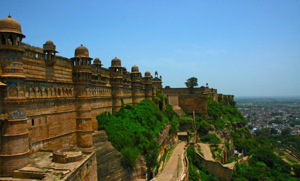 Gwalior - far off the beaten track 1 The Gwalior Fort - a spectacular 8th century fortress covering a vast hill in Madhya Pradesh. Far off the beaten tourist track, and probably hasn't received many foreign visitors since Ibn Battuta