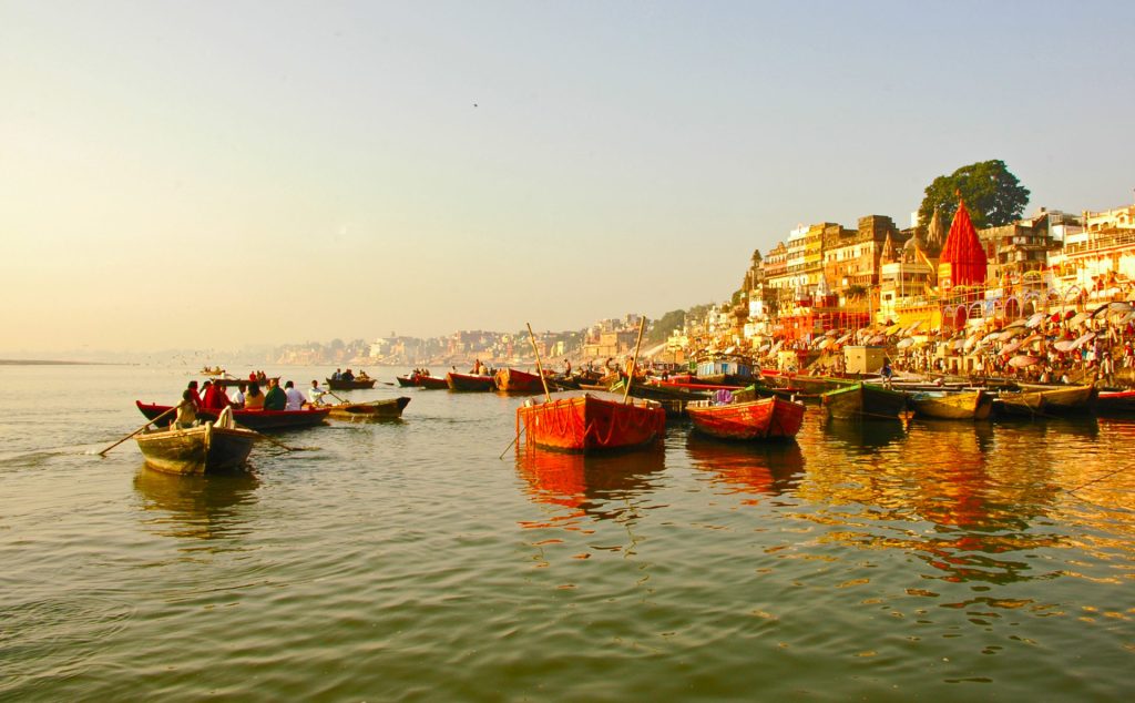 Varanasi – Boats on the Ganga River in the early morning